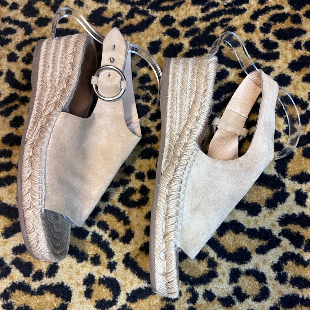 Rag & Bone Calla Suede Wedge Espadrille Sandal Size 39  US 9 - Picture 5 of 10